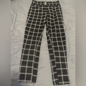 Lark + Grey Plaid Black Dress Pants Business Casual Perfect for Work Size S